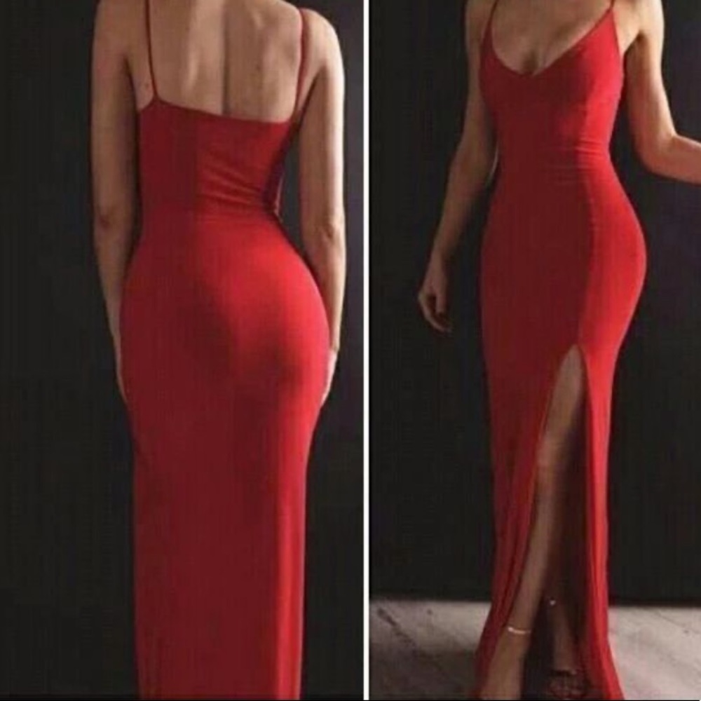 Red evening dress